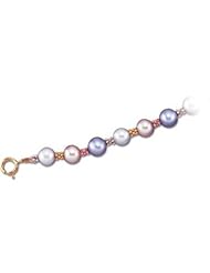 7.25" 6 mm White, Gray, & Pink Freshwater Cultured Pearl Bracelet
