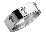 Men's 8mm Cross Tungsten Wedding Band