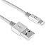Volts Nylon Braided Sync & Charge USB Cable with 8-Pin Lightning Connector for Apple iPhone 6, 6 Plus, iPod, iPad, Apple MFi Certified, 2 Meter - Silver