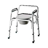 Bedside Steel Commode with White Finish, 300 lb Cap  Category: Commodes