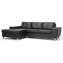 Big Sale Baxton Studio Corbin Black Modern Sectional Sofa