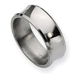 Titanium Concave 8mm Polished Band Ring - Size 6 - JewelryWeb