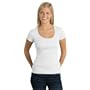 District Threads Junior Ladies 2x1 Scoop Tee, White, Medium