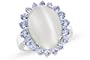 13 1/2 Carat Moonstone & Tanzanite Sterling Silver Ring