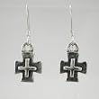 Dangling Double Sided Cross Earrings in Sterling Silver, #9225