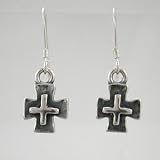 Little Sterling Silver 3 Dimensional Cross Earrings, #9225