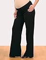 Motherhood Maternity: Adjustable Belly Bi-stretch Suiting Button Detail Wide Leg Maternity Pants