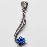 925 Sterling Silver Rhodium Finished with inlaid CZ (A) stones- Pendant.