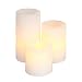 Everlasting Glow Flameless Wax Straight Edge Pillar Candle, White, Set of 3