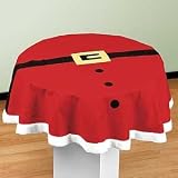 Santa Claus Red Suit Kitchen Round Christmas Tablecloth - 57 inch