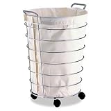 ROLLING CHROME LAUNDRY HAMPER by Get Organized