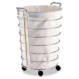 ROLLING CHROME LAUNDRY HAMPER