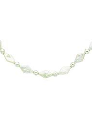 Sterling Silver Bead Diamond Shaped Pearl Strand 16"