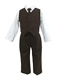 Brown & White Baby Boy & Boys Complete Special occasion suit, Shirt, Tie, Vest, Pants