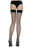 Lycra Crochet Net Thigh Highs With Keyhole Back Seam by Leg avenue