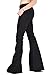 Glamour Outfitters Women's 60s 70s Flares Bell-Bottom Wide Flared Jeans - Black