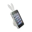 Bunny Skin Case With Furry Tail for Apple iPhone 4 & 4S, White