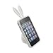 Bunny Skin Case With Furry Tail for Apple iPhone 4 & 4S, White
