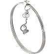 BABY PHAT Gold Tone Triple Wire CAT CHARM Bangle