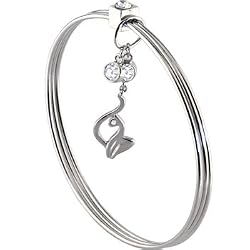 BABY PHAT Gold Tone Triple Wire CAT CHARM Bangle