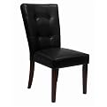 Alexandra Set of 2 Tufted Leather Chairs - Dark Brown