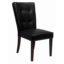 Alexandra Set of 2 Tufted Leather Chairs - Dark Brown