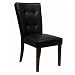 Kitchen & Housewares : Alexandra Set of 2 Tufted Vinyl Side Chairs - Dark Brown
