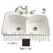Langlade Self-Rimming Kitchen Sink with Three-hole Faucet Drilling, Black 'n Tan
