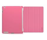 KHOMO DUAL CASE: Pink Smart Cover FRONT + Pink Poly-carbonate BACK Protector for Apple iPad 2 new iPad 3 (The new iPad HD)