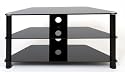 Demagio DM023-BG-BL-Black Glass and Black Column Stand for LCD and  Plasma TV - 1000mm Wide, Recommended for Screen Sizes up to 42"