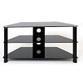 Demagio DM023-BG-BL-Black Glass and Black Column Stand for LCD and Plasma TV - 1000mm Wide, Recommended for Screen Sizes up to 42"