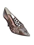 BEVERLY FELDMAN Dandy Strappy Pump in Brown Snake