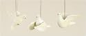 Set of 12 Heaven and Earth Woodcut White Peace Dove Christmas Ornaments