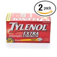 Tylenol Acetaminophen Extra Strength (500 mg), 225-Count Cool Caplets (Pack of 2)
