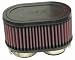 Universal Air Cleaner Assembly Dual Flange Oval Od-3 7/8 In. X 6 1/8 In. Flange L-5/8 In. Inside Flange L-1 9/16 In. Offset C To C 66mm Rubber End Filter L-3 In.