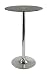 Winsome Rossi Pub Table Round Black Glass Top with Metal Pedestal Base