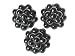 3 Plastic Black Hobnail Buttons