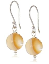 8mm Natural Mother-of-Pearl Single Bobby Drop Earrings