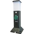 Uni-Elektra Garten-Energies�ule aus Kunststoff-Verteilers�ule-3 Schutzkontaktsteckdosen-D�mmerungsschalter-IP44-73087