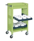 SAKAE ツーリングワゴン(スーパースペシャルワゴンタイプ) スライド棚1・固定棚1引出し付 小48個 600×400×1100 グリーン SSW-24RE
