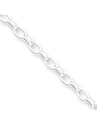 Sterling Silver 2.5mm Oval Rolo Necklace 20 Inches