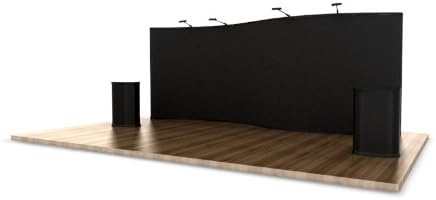 Trade Show Display Pop Up Booth Exhibit - 20' Serpentine - Black Velcro Fabric