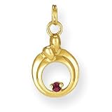 14k Hearts of Promise Created Ruby Birthstone Charm