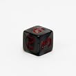 12mm 6-sided Pearlized Dice #1-6, Charcoal with Red