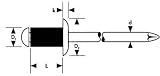 Eigenschaften   / Blindniet Alu VA Flachrdk. 4 x 6mm Gesipa