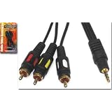 6 FT RCA Cable, 3 RCA PLUG TO 3.5 MM 4 Channel PLUG