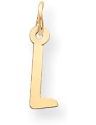 14k Gold Small Slanted Block Initial L Charm