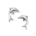 14K White Gold Children's Dolphin Earrings
