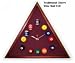 Cherry Triangle Billiard Clock Wine Mali Felt - Game Room Products > Neon Clocks > Novelty Clocks
