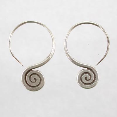 Spiral Hoop Sterling Silver Earring, #8982